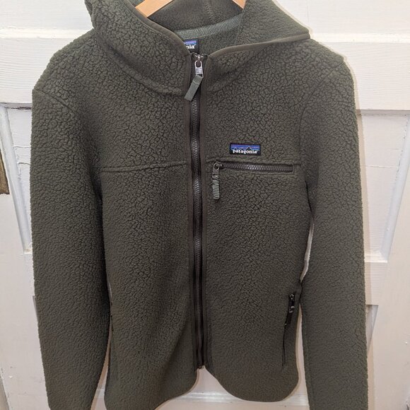 NWT Patagonia Women's Retro Pile Fleece Hoody- Pine Needle Green - Picture 3 of 3